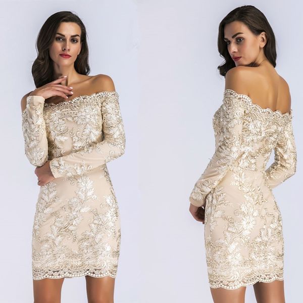 

european summer women's dresses new fashion long sleeve a-shaped skirt collar shoulder dresses, White;black