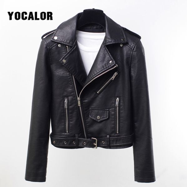 

large sizes locomotive pu leather women spring autumn jacket female bomber loose coat jaqueta feminina basic jackets shrug, Black;brown