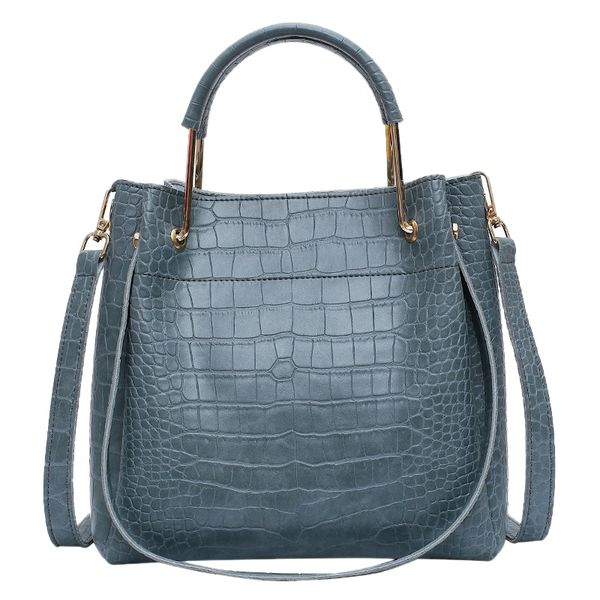 

leather bucket bag ladies fashion handbag capacity casual handbag messenger bag stone pattern shoulder bucket