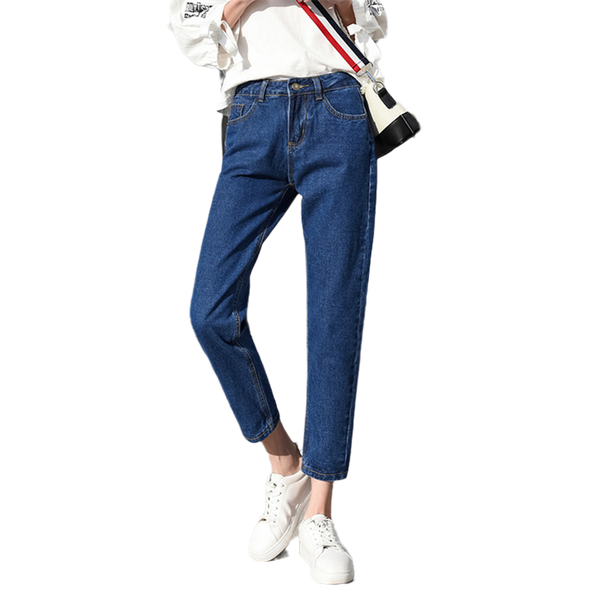 

women's jeans 2021 harem pants vintage high waist woman boyfriends full length mom cowboy denim vaqueros mujer, Blue