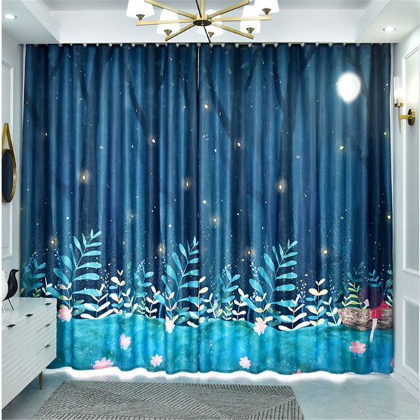 

new custom 3d curtains cute cartoon children's room boy girl bedroom kids room thickened curtains