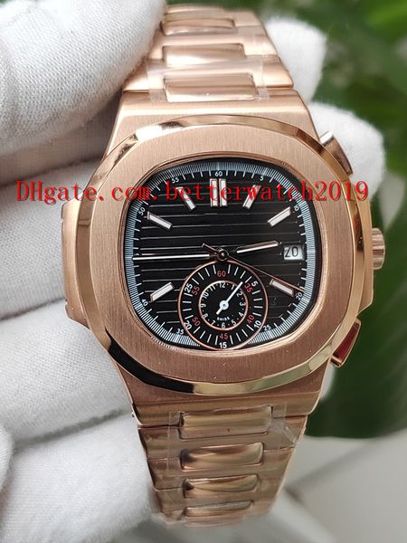 

6 colours mens rose gold watches 5980 1r automatic mechanical luxury fold strap dial sapphire men sport watch, Slivery;brown