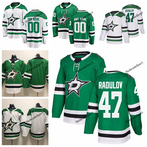 

2019 alexander radulov dallas stars hockey jerseys mens custom name home green #47 alexander radulov stitched hockey shirt s-xxxl, Black;red