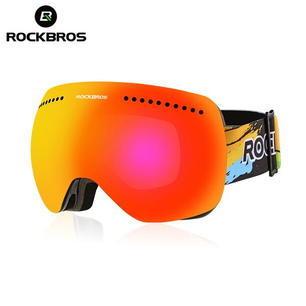 

rockbros profess skiing snowboard magnet goggles man women anti-fog windproof cycling glasses large spheral myop skating eyewear