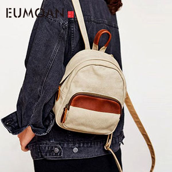 

eumoan small backpack female casual mori canvas shoulder bag school bag trend wild mini handbag
