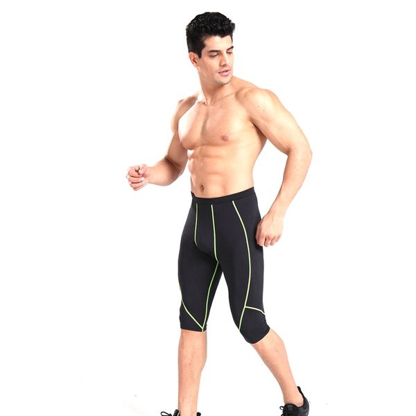 

men's shorts elastic breathable anti sweat polyester spandex sports tights short trousers, Black;blue