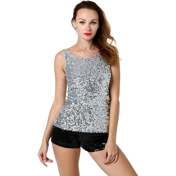 

фестиваль майки женщины лето женская одежда уличная одежда 2019 сексуальная блесток без рукавов летние топы для 2019 haut femme, White