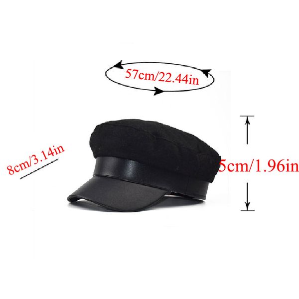 

2019 мода black hat winter cap hat шерсти британский стиль теплый streetwear плоская крышка регулируемые восьмиугольные шапка женские шапки, Blue;gray