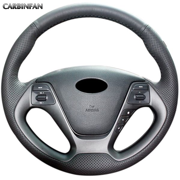 

black artificial leather car steering wheel cover for kia 2013 kia k2 2015 ceed cee'd 2013 2014 cerato 2013-2015