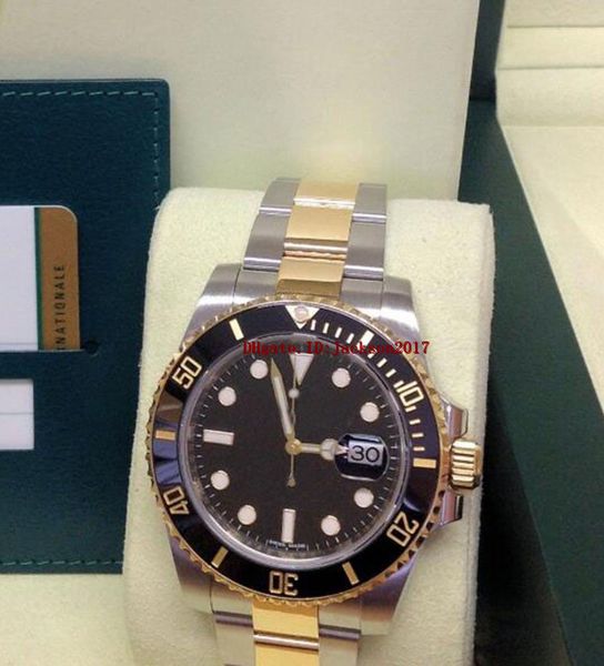 

original box certificate mens watches 116613ln black dial 40mm yellow gold, stainless steel asia 2813 movement automatic, Slivery;brown