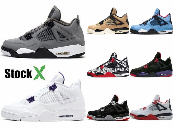 

2020 4 4s new bred black cat white cement what the travis scotts 1 4s mens basketball shoes 11 14s fearless unc men sports designer sneakers