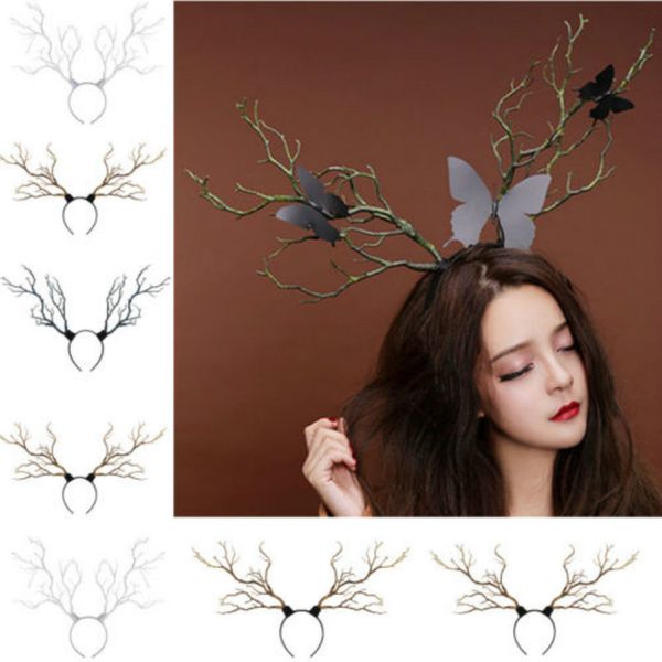 

headband gothic halloween branches xmas antler costume women hairband props