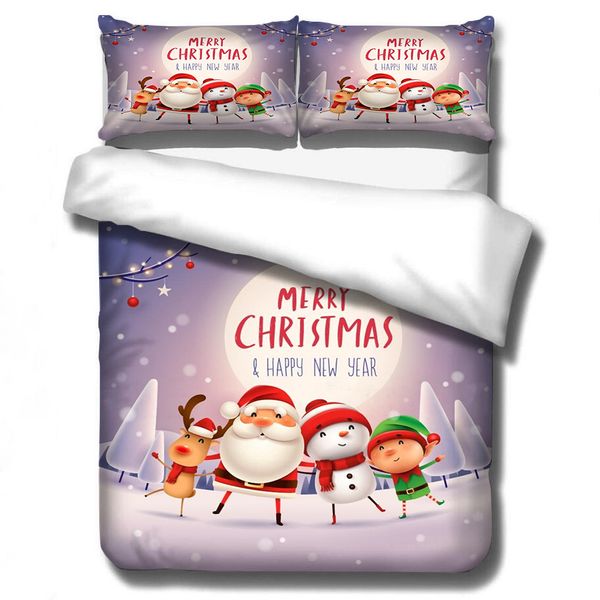 

3d christmas cover set soft gift bedding set comforter bed set valentine's day pillowcase king bedding comfortable