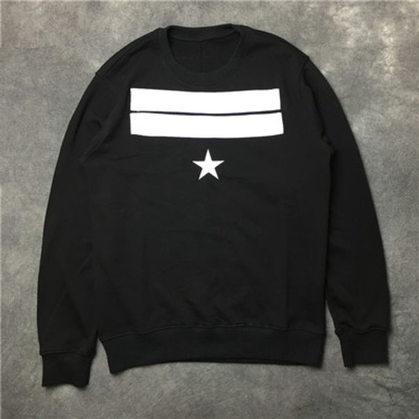 

givenchy men мужские дизайнерские толстовки givh47 новый модный бренд роскошные наклейки полосы вышитые пятиугольная звезда спутник одежды, Black
