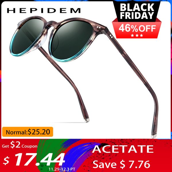 

hepidem polarized sunglasses classical brand designer gregory peck vintage men women round sun glasses 100% uv400 5288 9122, White;black