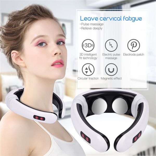 

2019 Electric Pulse Neck Massager Cervical Vertebra Impulse Massage Physiotherapeutic Household Acupuncture Magnetic Therapy Relief Pain Too