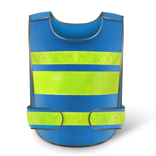 

blue reflective safety clothing reflective vest workplace road working motorcycle cycling sports outdoor print logo #001