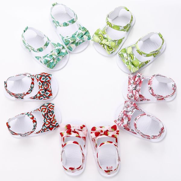 

simfamily]baby girl sandals summer baby shoes newborn baby shoes cotton canvas dotted bow sandals style classic fashion, Black