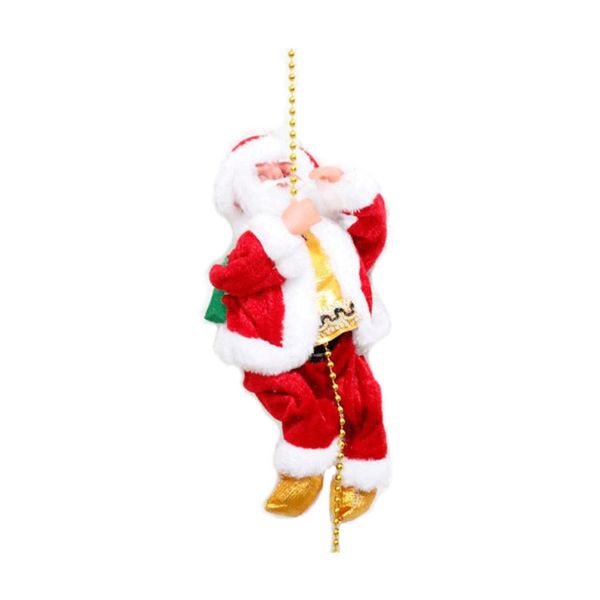 

santa claus climbing ladder electric santa doll christmas tree hanging ornament outdoor indoor door wall decoration