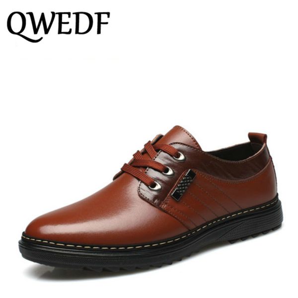 

qwedf 2019 business wedding leather shoes mature men fashion father dress shoes comfortable flat gentleman driving zz-013, Black