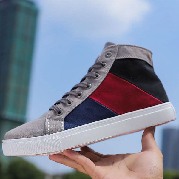

2020 new men classic high-canvas sneakers comfortable shoes flats casual breathable walking shoes large size 39-47 nanx170, Black