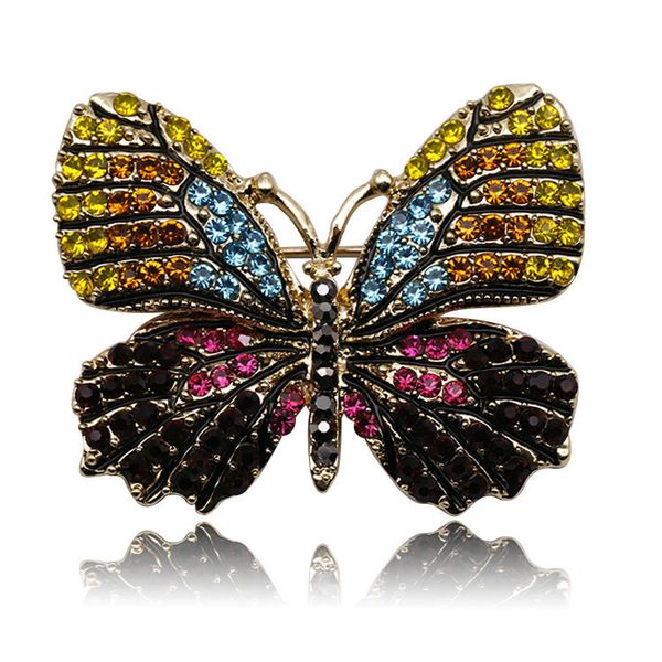 

2019 ama creativity butterfly brooch woman alloy diamond insect brooch clothing accessories product pin, Gray