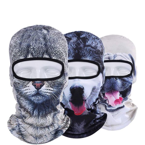 

3d animal ski mask snowboard scarf neck warmer balaclava bandana face mask bike cycling accessories winter wind ser face hat, Black