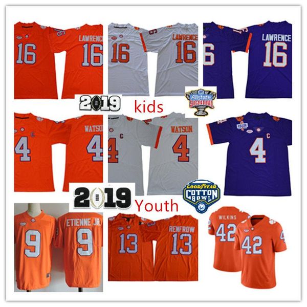 2020 Youth Clemson Tigers Trevor Lawrence Football Jersey Kids