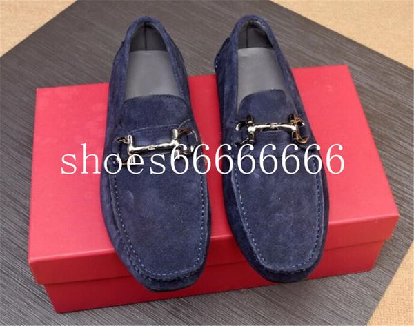 

2019 new ferra mens loafers dress genuine leather slip on flats suede shoes fdzhlzj, Black;red