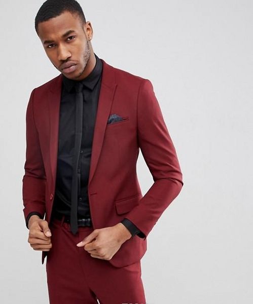 

красивый burgundy one button мужские костюмы slim fit назад vent groomsmen свадебные смокинги для мужчин пиджаки остроконечные отворотом про, Black;gray