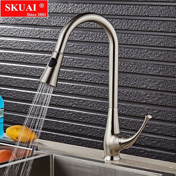 2019 Kitchen Faucet Brushed Nickel Kitchen Sink Mixer Taps 360