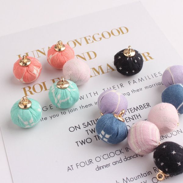 

10pcs 14mm floral fabric woven round jewelry diy charms ornament accessories girl earring necklace pendants craft, Bronze;silver