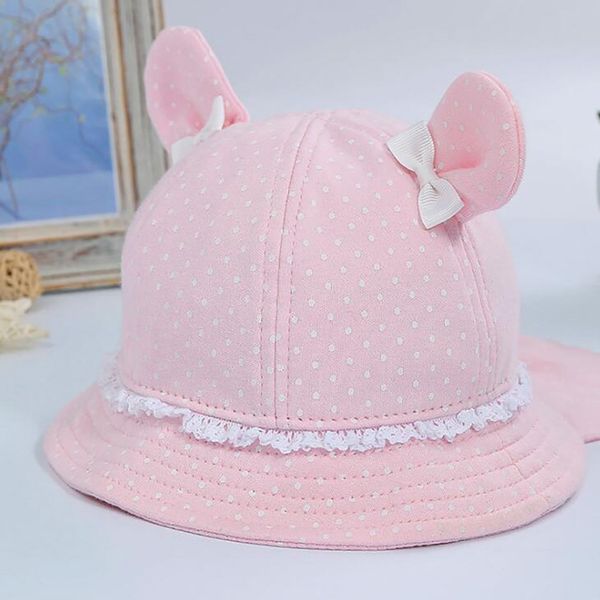 

women girls cute hat sweet rabbit ear printed bucket hats baby convenience comfortable outdoor fishing sun caps, Yellow