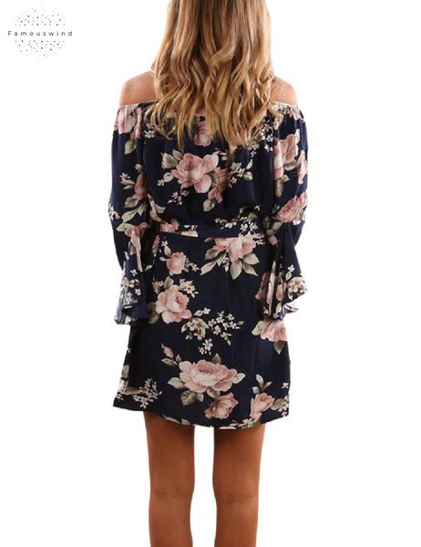 

dress women off shoulder floral print casual boho chiffon tunic sundress loose mini party beach short dress sundress, Black;gray