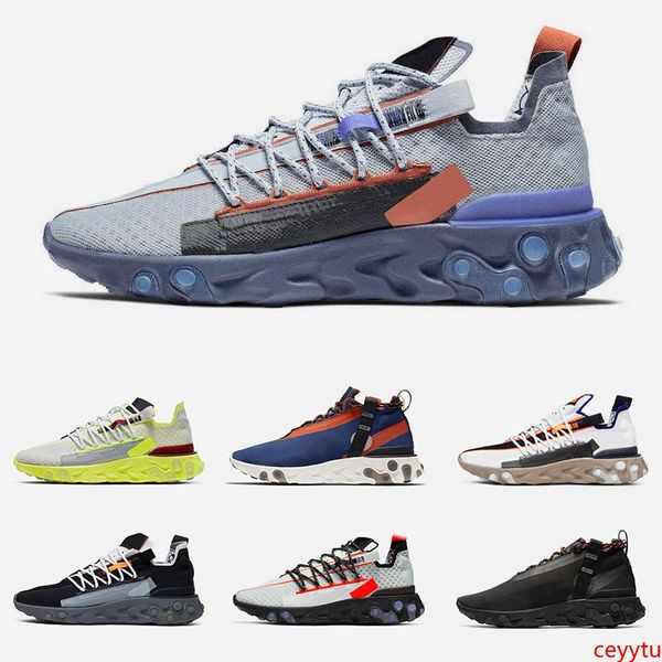 

new brand ispa react running shoes platinum volt blue void wolf grey men women trainer fashion air sports sneakers size 36-45