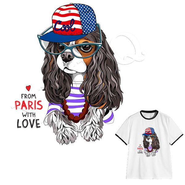 

cool pup patches heat transfer diy clothes stickers washable parches badges iron-on patches for clothing t-shirt dresses sticker