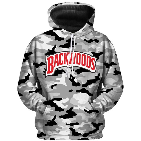 

backwoods camouflage hoodie streetwear men and women sweatshirts fashion letters harajuku personality pullovers, Black