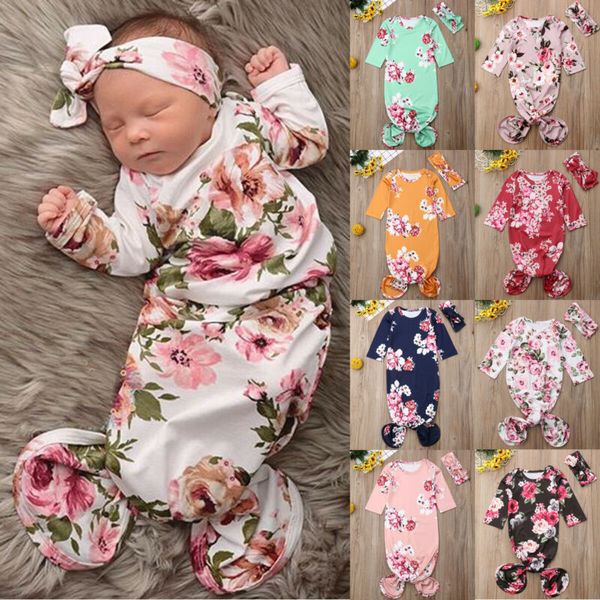 

Fashion Floral Print Baby Girls Boys Swaddle Wrap Baby Blanket Newborn Infant Floral Sleeping bag Hairband Romper 6M