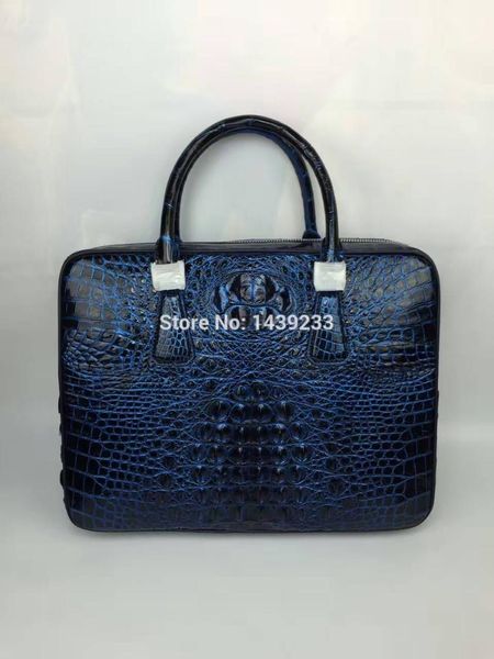 

100% genuine crocodile leather skin briefcase men lapbag luxury aligator leather skin men business bag colorful 14inch