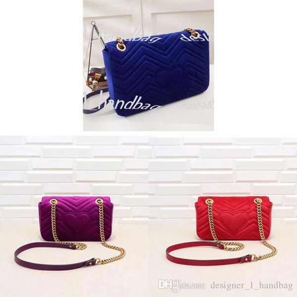 

classic velvet shoulder bag fashion love v wave pattern messenger bag brand designer luxury chain tote bag