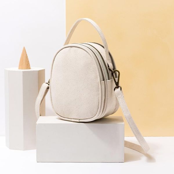 

canvas portable small round bag art small fresh fairy fashion wild messenger bag