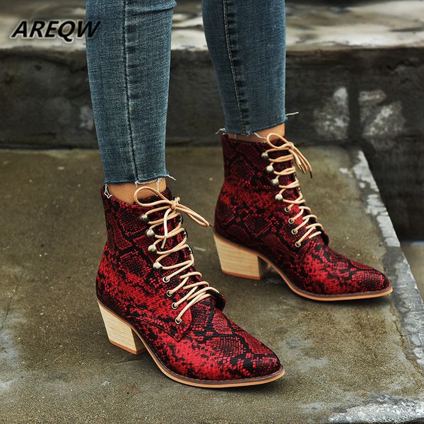 

2019 women ankle boots toe footwear thick high heels female boot party shoes women new spring, Black