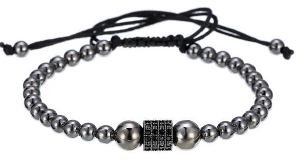 

8mm mtj3 gold silver copper cz zircon cubic zirconia elastic adjusted healing balance reiki chakra buddha yoga bracelet bangles, Black