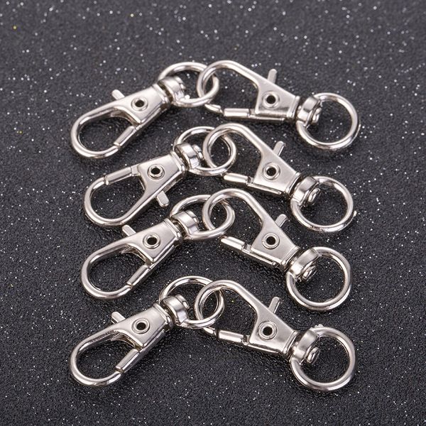

5pcs/lot split clasps popular clips making silvery lobster clas keychain diy key ring key hook keychains, Silver