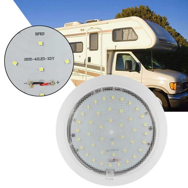 

12v 9w for caravan/motorhome/trailer/boat surface ceiling light 42pc 2835 smd 6500k cool white led fixture mount interior lights