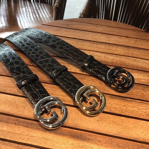 

2020 new designer fashion men's business belt, classic style automatic buckle men's belt leather belt ing, Black;brown