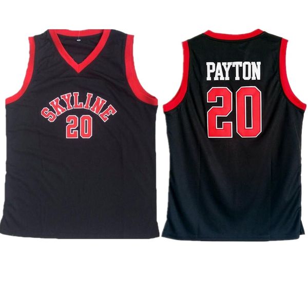 

skyline 20 gary payton high school jersey men black for sport fans payton basketball jerseys breathable uniform factory directly wholesales, Black;red
