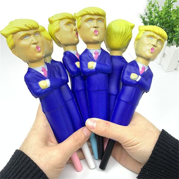 

trendy donald trump squishy pen slow rebound decompression toy simulated cartoon funny pens cap slow rising squeeze novelty toys e11402