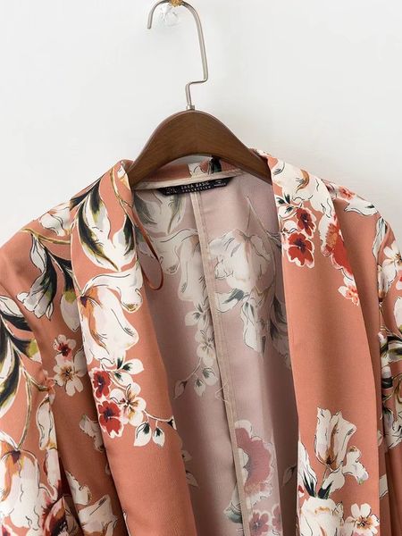

2019 summer wear new style europe and america women's classic trend flowers print printed elegant suit jacket, Black;white