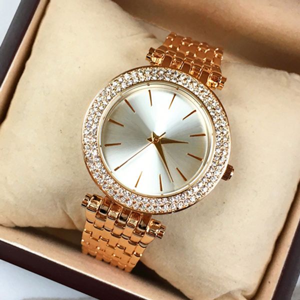 

Высокое качество мода девушки стальной ремешок роскошные женские часы кварцевые